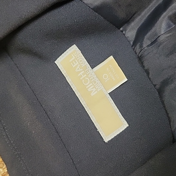 Michael Kors Navy Blazer with Rouched Sleeves - Picture 2 of 4